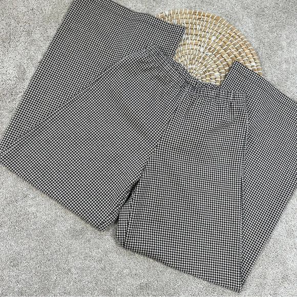 Bryn Walker Palazzo Soft Knit Pull On Pants Houndstooth Wide Leg Nero/Latte XXS - Picture 3 of 16
